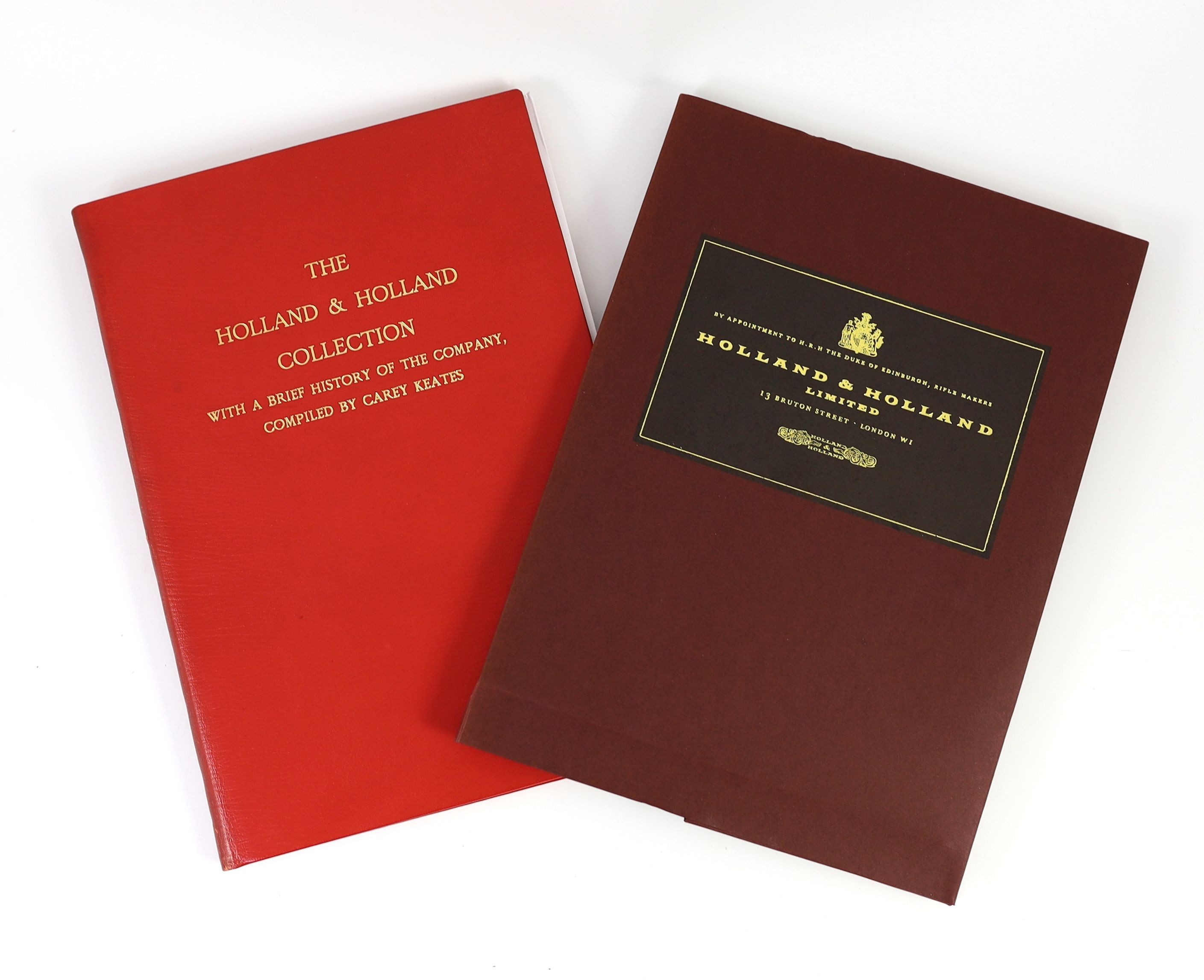 [Keates, Carey. ]The Holland & Holland Collection with a Brief History of the Company and Notes on Related Subjects 1976. Privately printed by Holland & Holland, London, 1976. Bound in full red morocco with inner dentell